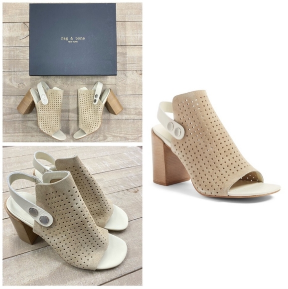 NIB Rag & Bone Leigh Sandals in Stucco Suede New Women's - Picture 1 of 8